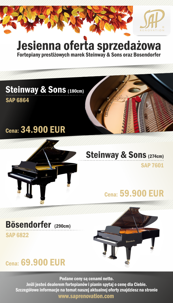 Wyjątkowe fortepiany tej jesieni w SAP Renovation - oferta