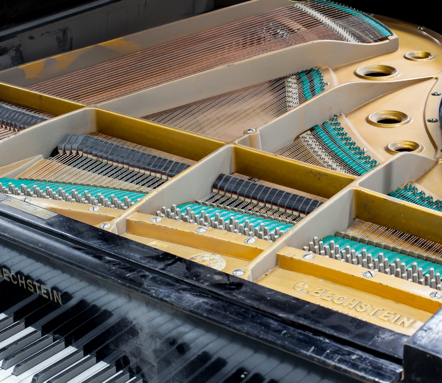 Soundboard before restoration