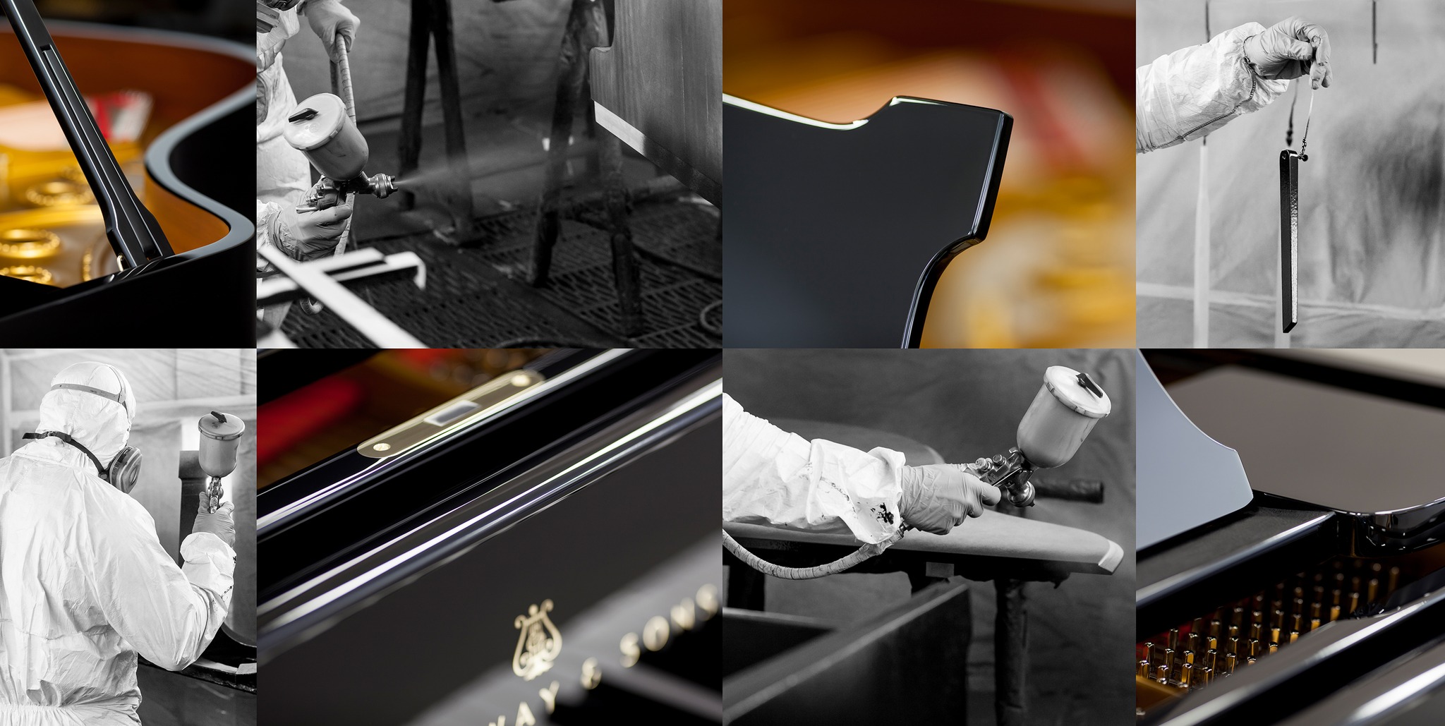 Prace lakiernicze nad instrumentem marki Steinway&Sons
